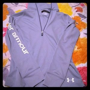 Grey 1/4 zip Under Armour athletic top